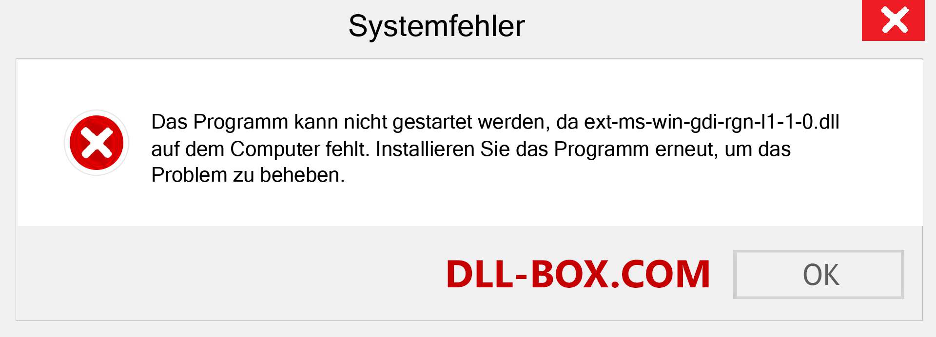 ext-ms-win-gdi-rgn-l1-1-0.dll-Datei fehlt?. Download für Windows 7, 8, 10 - Fix ext-ms-win-gdi-rgn-l1-1-0 dll Missing Error unter Windows, Fotos, Bildern