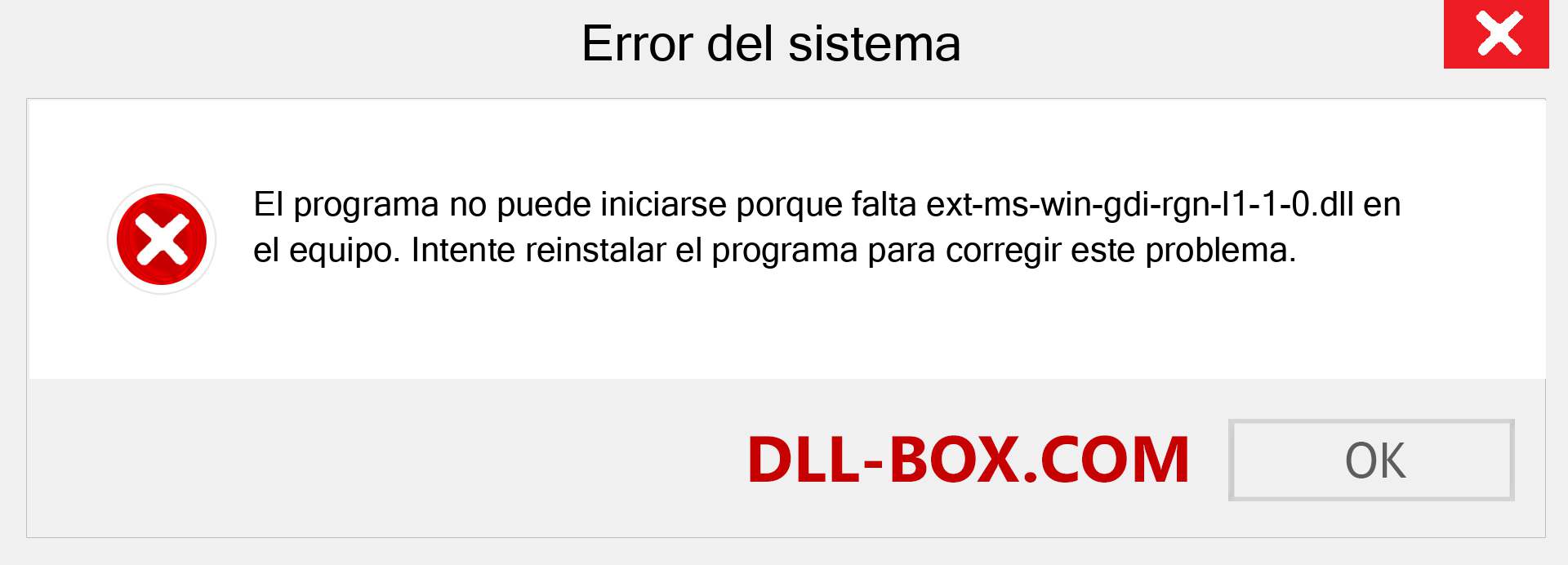 ¿Falta el archivo ext-ms-win-gdi-rgn-l1-1-0.dll ?. Descargar para Windows 7, 8, 10 - Corregir ext-ms-win-gdi-rgn-l1-1-0 dll Missing Error en Windows, fotos, imágenes